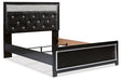 Kaydell Queen Upholstered Panel Bed with Mirrored Dresser Tuscaloosa Furniture Outlet