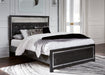 Kaydell Queen Upholstered Panel Bed with Mirrored Dresser and 2 Nightstands Tuscaloosa Furniture Outlet