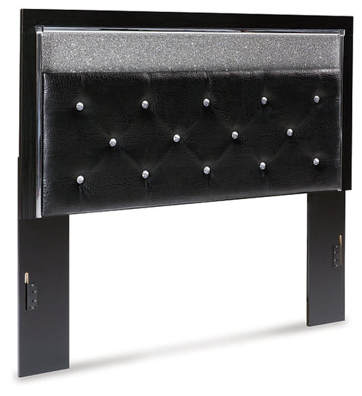 Kaydell Queen Upholstered Panel Headboard with Mirrored Dresser, Chest and Nightstand Tuscaloosa Furniture Outlet