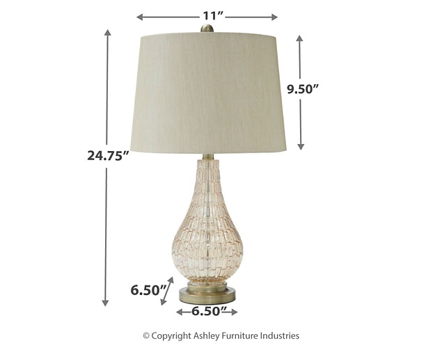 Latoya Glass Table Lamp (1/CN) Tuscaloosa Furniture Outlet