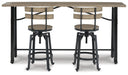 Lesterton Counter Height Dining Table and 2 Barstools Tuscaloosa Furniture Outlet