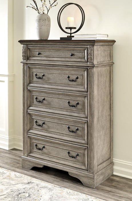 Lodenbay California King Panel Bed with Mirrored Dresser, Chest and Nightstand Tuscaloosa Furniture Outlet