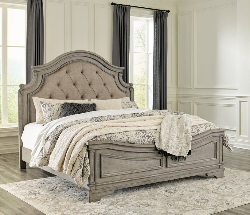 Lodenbay California King Panel Bed with Mirrored Dresser, Chest and Nightstand Tuscaloosa Furniture Outlet