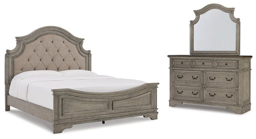 Lodenbay California King Panel Bed with Mirrored Dresser Tuscaloosa Furniture Outlet