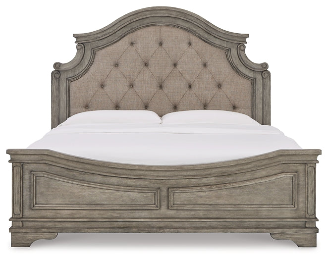 Lodenbay California King Panel Bed with Mirrored Dresser and 2 Nightstands Tuscaloosa Furniture Outlet