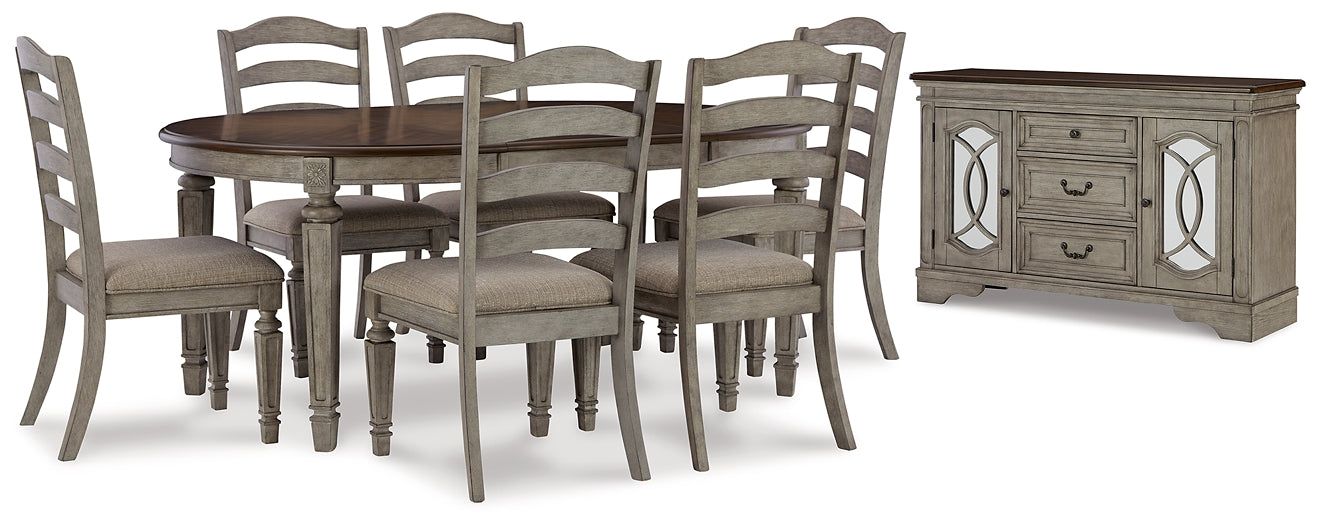 Lodenbay Dining Table and 6 Chairs with Storage Tuscaloosa Furniture Outlet