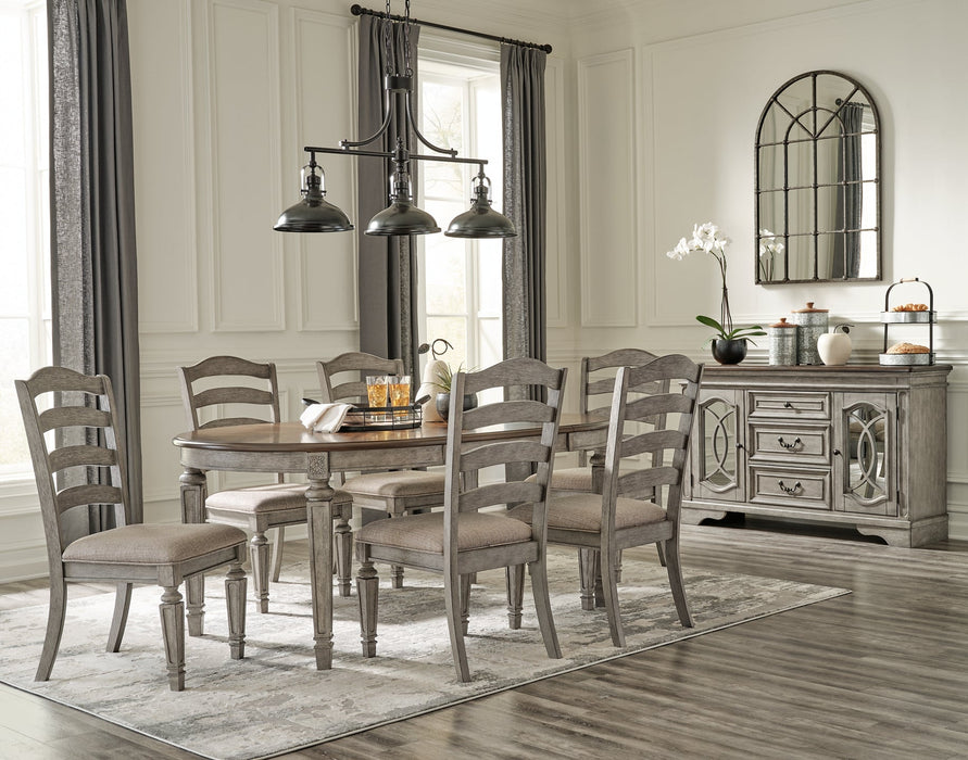 Lodenbay Dining Table and 6 Chairs with Storage Tuscaloosa Furniture Outlet