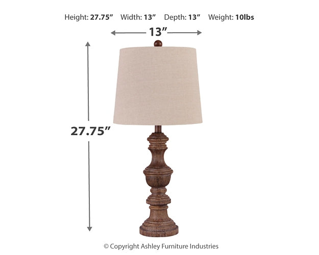 Magaly Poly Table Lamp (2/CN) Tuscaloosa Furniture Outlet