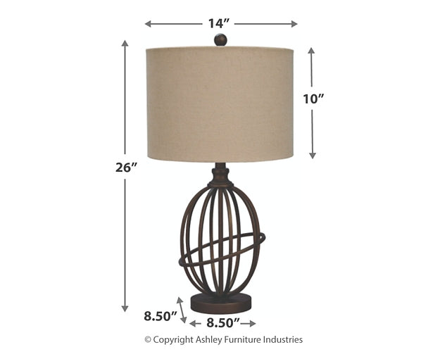 Manasa Metal Table Lamp (1/CN) Tuscaloosa Furniture Outlet