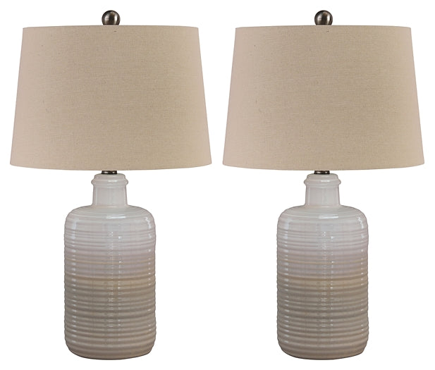 Marnina Ceramic Table Lamp (2/CN) Tuscaloosa Furniture Outlet