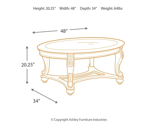 Norcastle Oval Cocktail Table Tuscaloosa Furniture Outlet