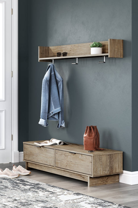 Oliah Bench with Coat Rack Tuscaloosa Furniture Outlet