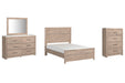 Senniberg Full Panel Bed with Mirrored Dresser and Chest Tuscaloosa Furniture Outlet