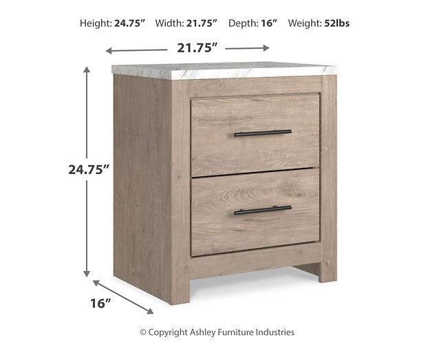 Senniberg Queen Panel Bed with Mirrored Dresser, Chest and Nightstand Tuscaloosa Furniture Outlet