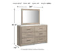 Senniberg Queen Panel Bed with Mirrored Dresser Tuscaloosa Furniture Outlet