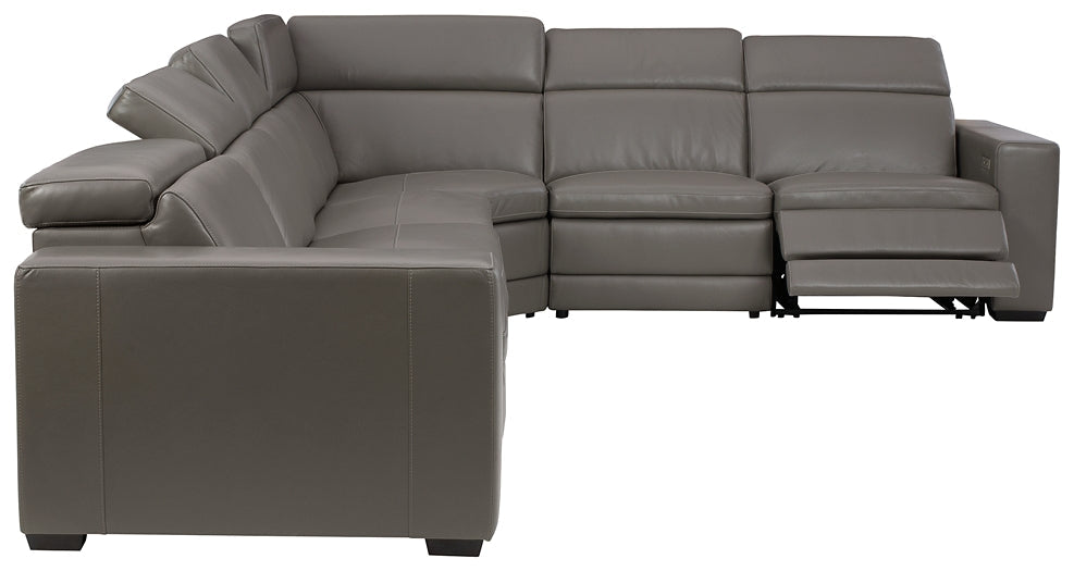 Texline 7-Piece Power Reclining Sectional Tuscaloosa Furniture Outlet