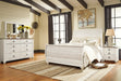 Willowton Queen Sleigh Bed with Mirrored Dresser and Nightstand Tuscaloosa Furniture Outlet