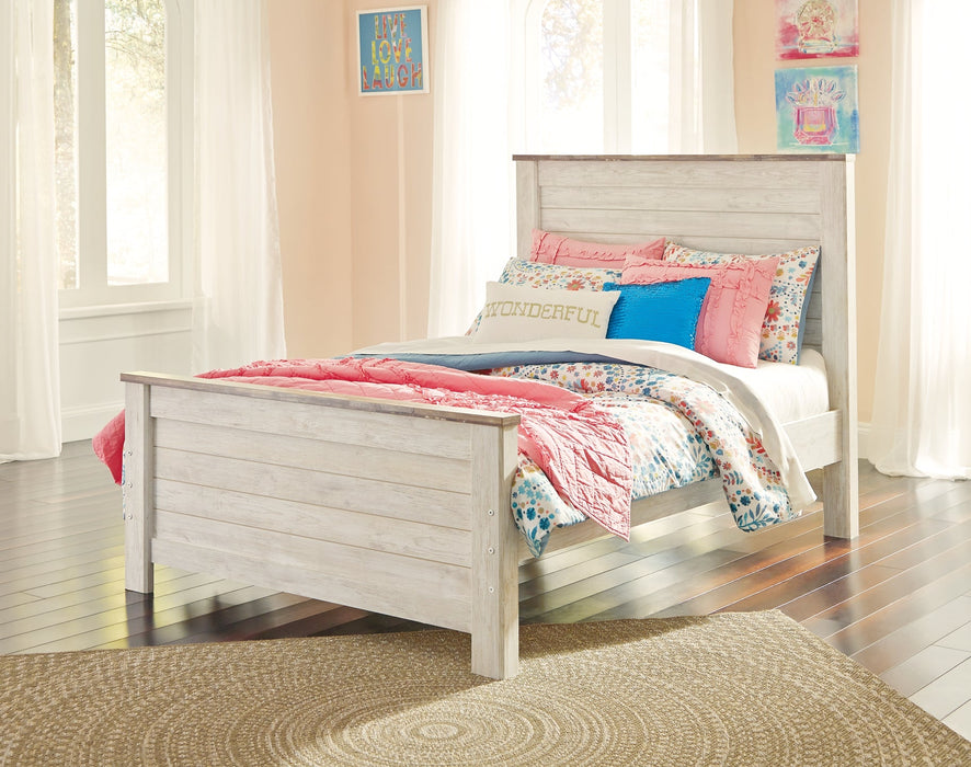 Willowton Twin Panel Bed with Nightstand Tuscaloosa Furniture Outlet