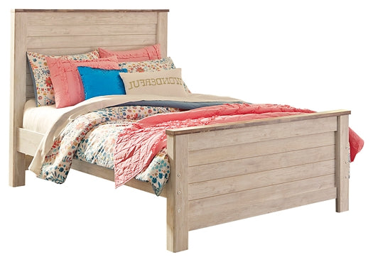 Willowton Twin Panel Bed with Nightstand Tuscaloosa Furniture Outlet