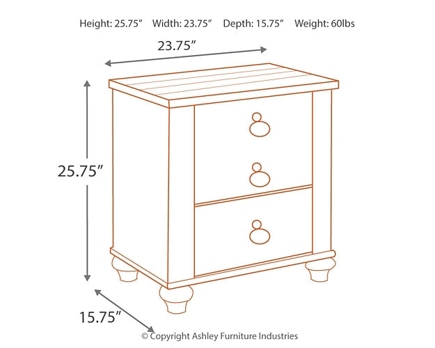 Willowton Twin Panel Bed with Nightstand Tuscaloosa Furniture Outlet