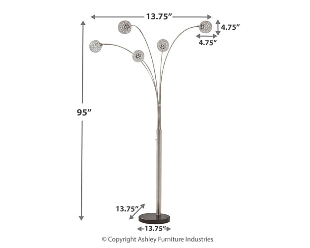 Winter Metal Arc Lamp (1/CN) Tuscaloosa Furniture Outlet