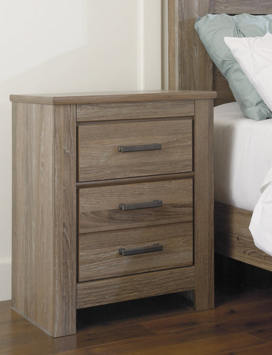 Zelen Full Panel Headboard with Mirrored Dresser, Chest and 2 Nightstands Tuscaloosa Furniture Outlet