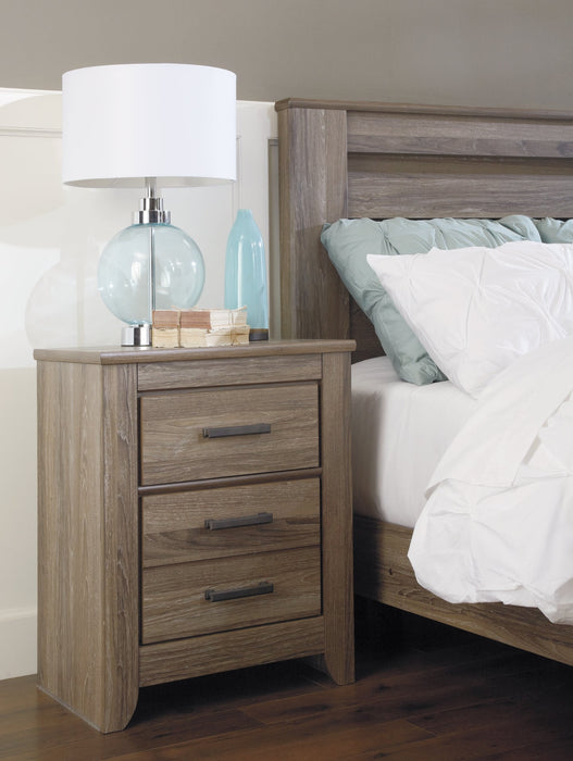 Zelen Full Panel Headboard with Mirrored Dresser and 2 Nightstands Tuscaloosa Furniture Outlet