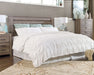 Zelen King Panel Bed with Mirrored Dresser and 2 Nightstands Tuscaloosa Furniture Outlet