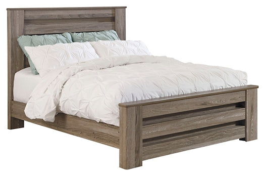 Zelen Queen Panel Bed with Mirrored Dresser, Chest and Nightstand Tuscaloosa Furniture Outlet