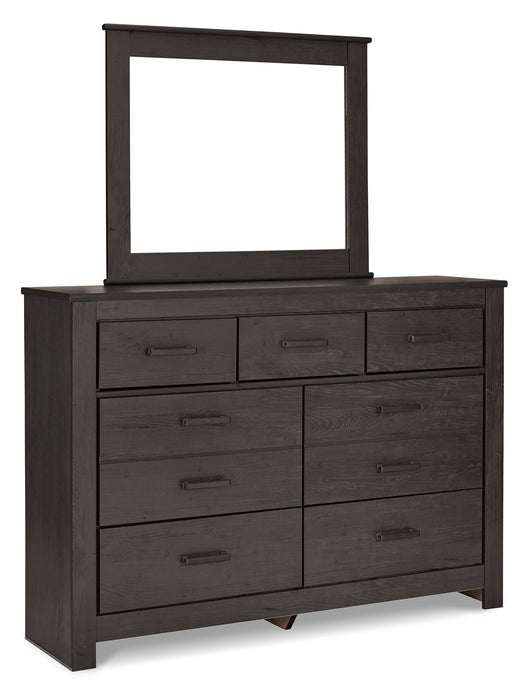 Brinxton Full Panel Headboard with Mirrored Dresser, Chest and Nightstand