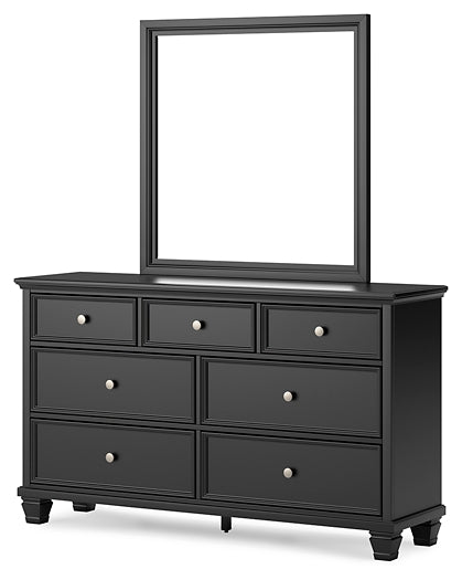 Lanolee Full Panel Bed with Mirrored Dresser and 2 Nightstands