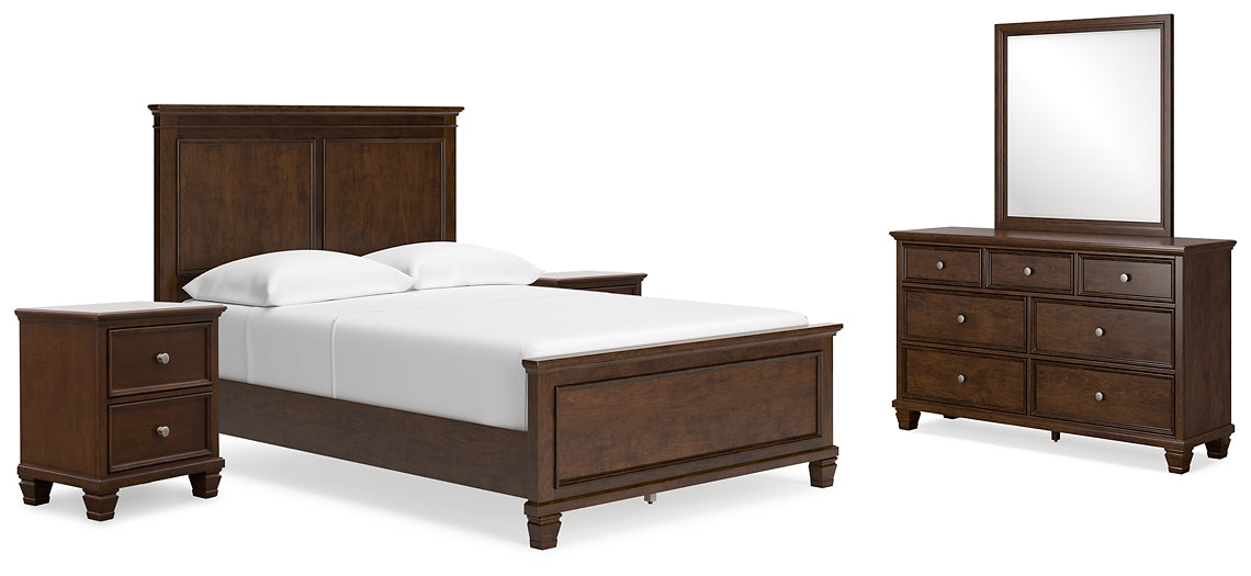 Danabrin Full Panel Bed with Mirrored Dresser and 2 Nightstands