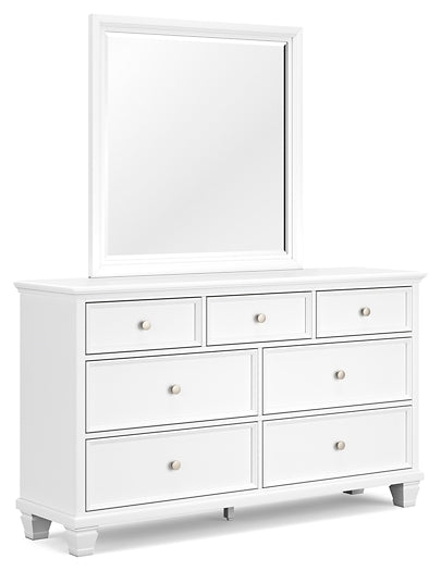 Fortman King Panel Bed with Mirrored Dresser, Chest and Nightstand