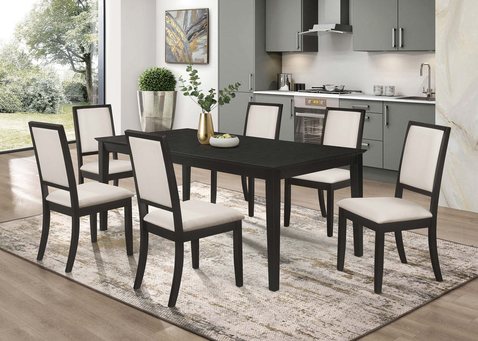 Louise Rectangular 78-inch Extension Leaf Dining Table Black