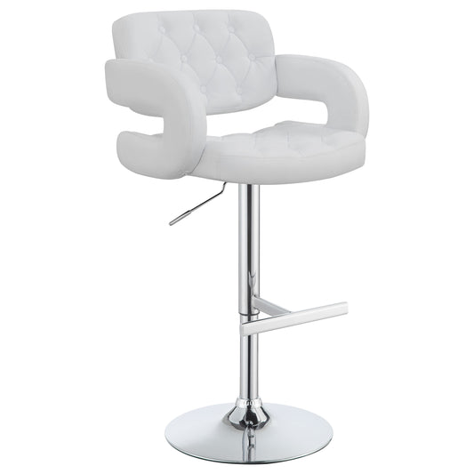 Brandi Adjustable Bar Stool Chrome and White