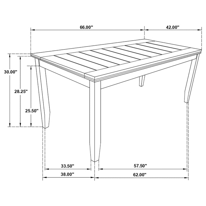 Dalila Rectangular 66-inch Wood Dining Table Cappuccino