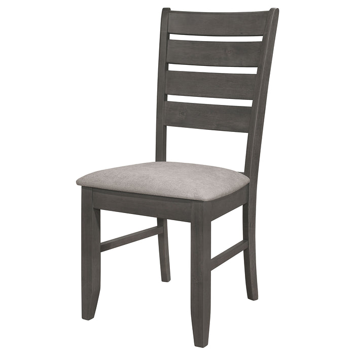 Dalila Wood Dining Side Chair Dark Grey (Set of 2)