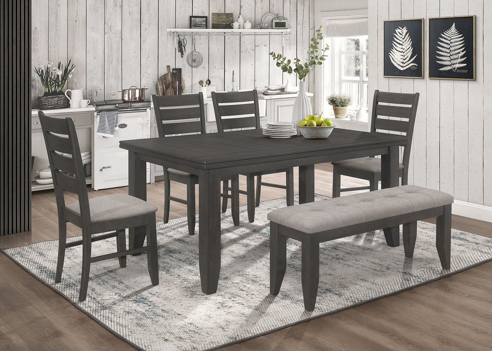 Dalila Wood Dining Side Chair Dark Grey (Set of 2)