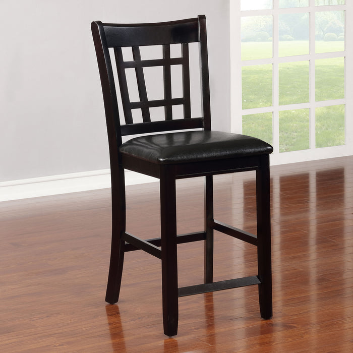 Lavon Wood Counter Chair Black and Espresso (Set of 2)