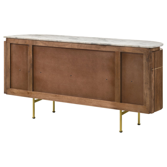 Ortega 4-door Marble Top Sideboard Buffet Cabinet Natural