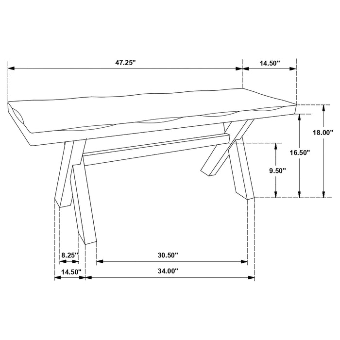 Alston Wood Dining Bench Knotty Nutmeg