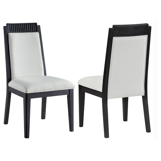 Brookmead Wood Dining Side Chair Ivory and Black (Set of 2)