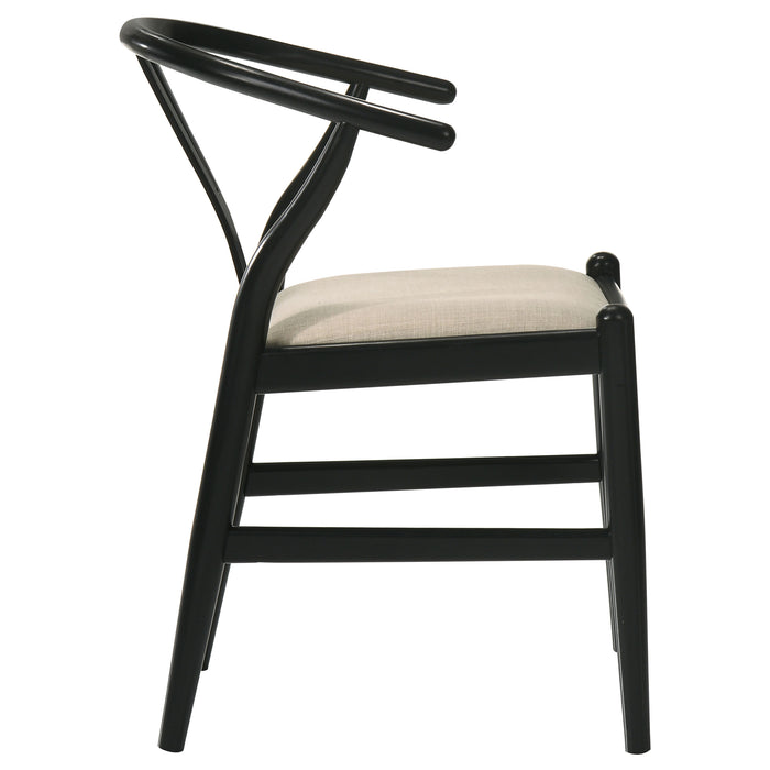 Crestmont Wood Wishbone Dining Side Chair Black (Set of 2)