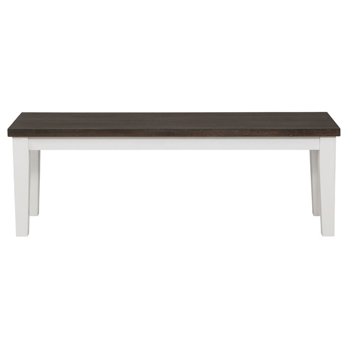 Kingman Wood Dining Bench Distressed White