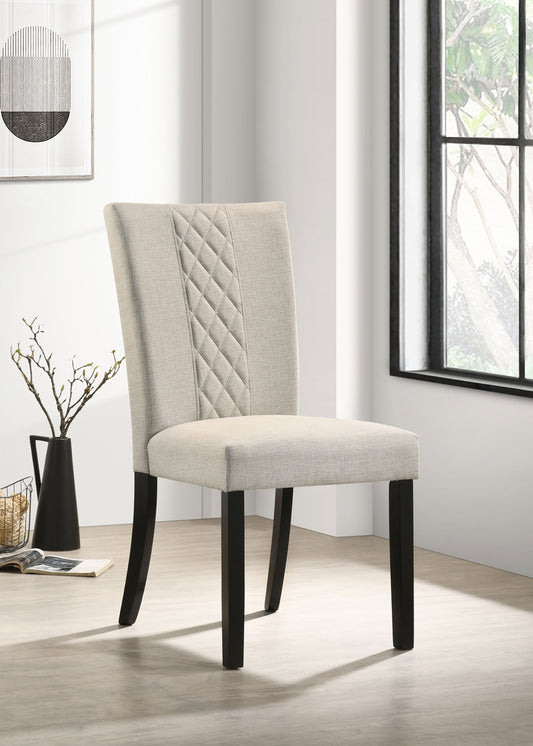 Malia Fabric Upholstered Dining Side Chair Beige (Set of 2)