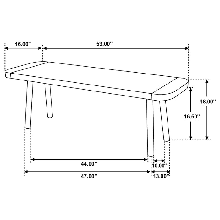 Maverick Wood Dining Bench Natural Mango and Black