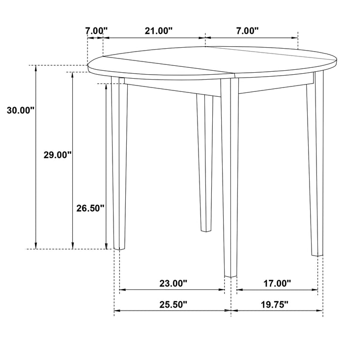 Bucknell 3-piece Round Drop Leaf Dining Table Set Natural