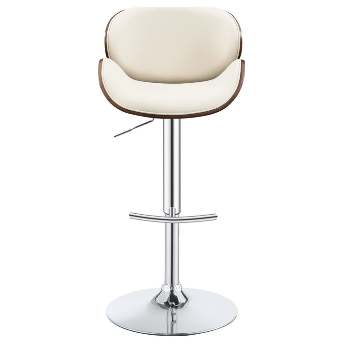 Harris Adjustable Bar Stool Ecru and Chrome