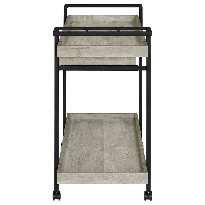 Ventura 1-drawer Engineered Wood Bar Cart Grey Driftwood