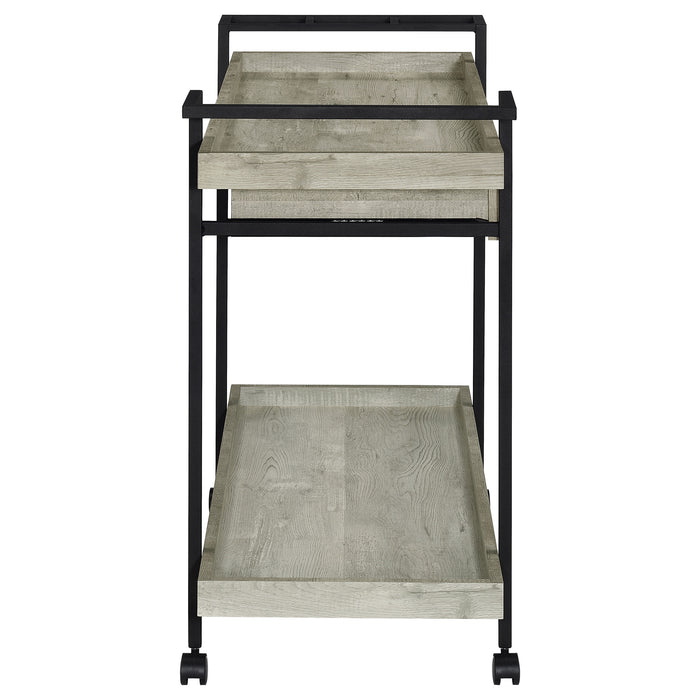 Ventura 1-drawer Engineered Wood Bar Cart Grey Driftwood